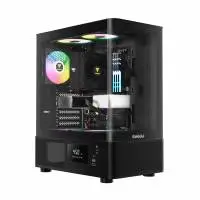 Kутия Gamdias ATLAS E2 Case ATX, 3 x 120 mm A-RGB, Digital Display, Curved Glass
