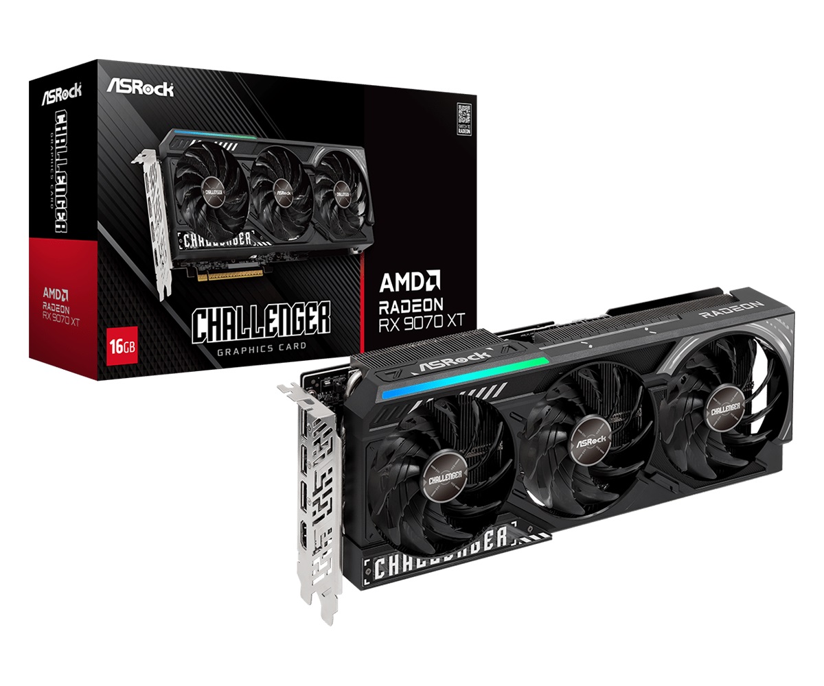 Видео карта Asrock AMD Radeon RX 9070 XT Challenger 16GB - RX9070XT CL 16G