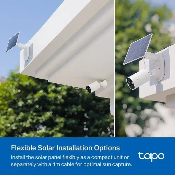 TP LINK C410-kit включва: IP Camera tapo C410 + tapo A201 соларен панел