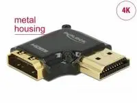 Адаптер Delock 65661, HDMI-A мъжко с Ethernet - HDMI-A мъжко, 4K, 90&deg;, Черен