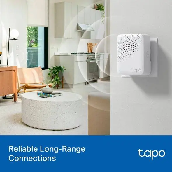 TP LINK hub inteligente con timbre H100, alarma, se coordina con sensores inteligentes Tapo, conecta hasta 64 dispositivos inteligentes, timbre, Wi-Fi