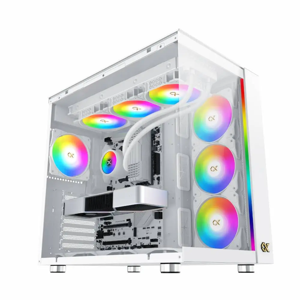 Кутия Xigmatek AQUA ULTRA AIR Arctic, 7 x ARGB Fans, EATX Case