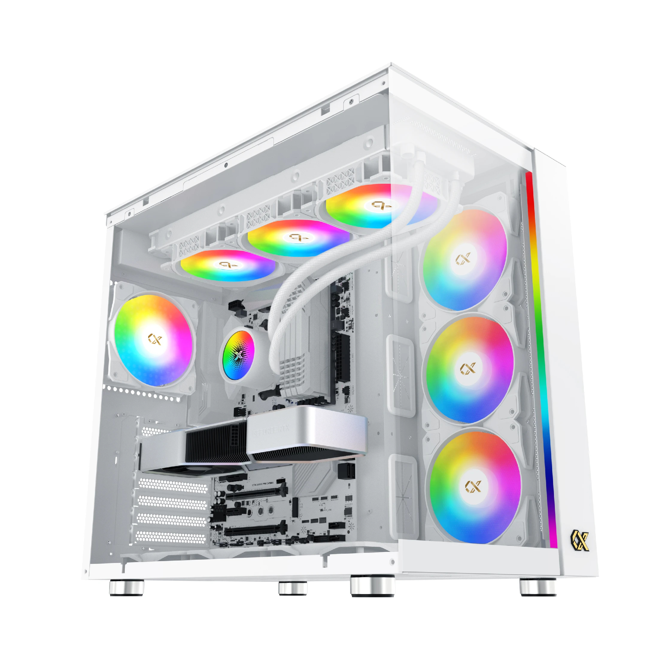 Кутия Xigmatek AQUA ULTRA AIR Arctic, 7 x ARGB Fans, EATX Case 