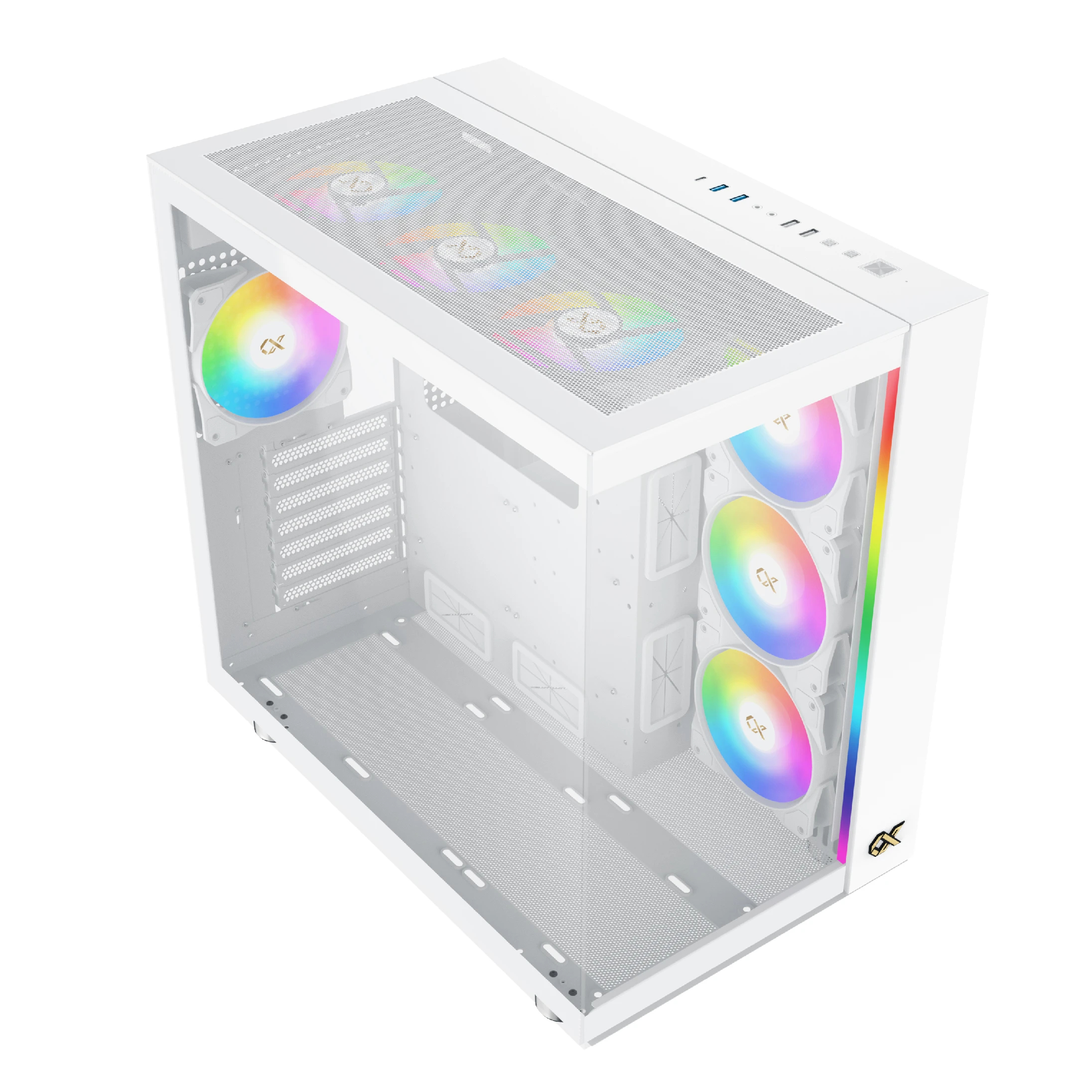 Кутия Xigmatek AQUA ULTRA AIR Arctic, 7 x ARGB Fans, EATX Case 