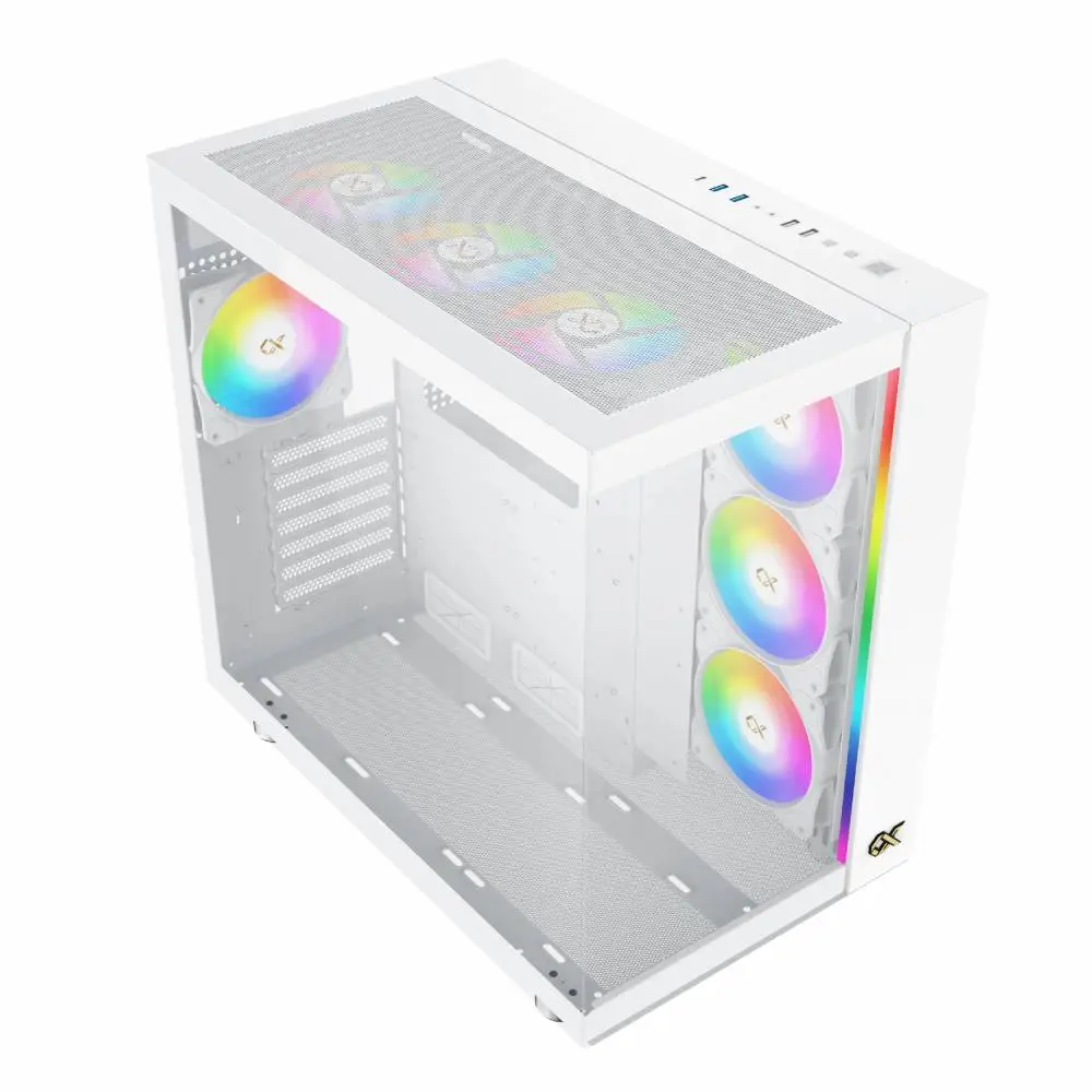 Кутия Xigmatek AQUA ULTRA AIR Arctic, 7 x ARGB Fans, EATX Case 