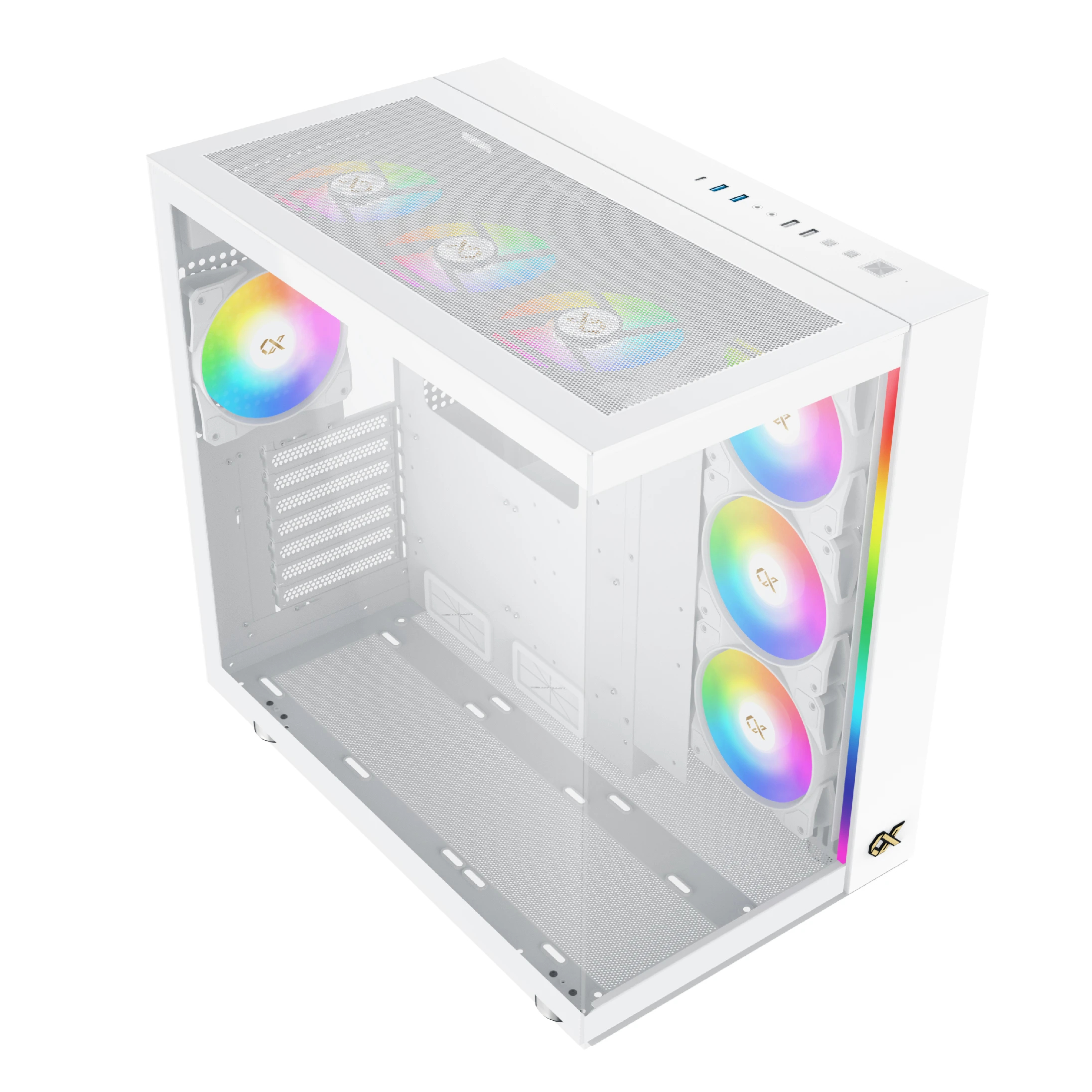 Кутия Xigmatek AQUA ULTRA AIR Arctic, 7 x ARGB Fans, EATX Case 