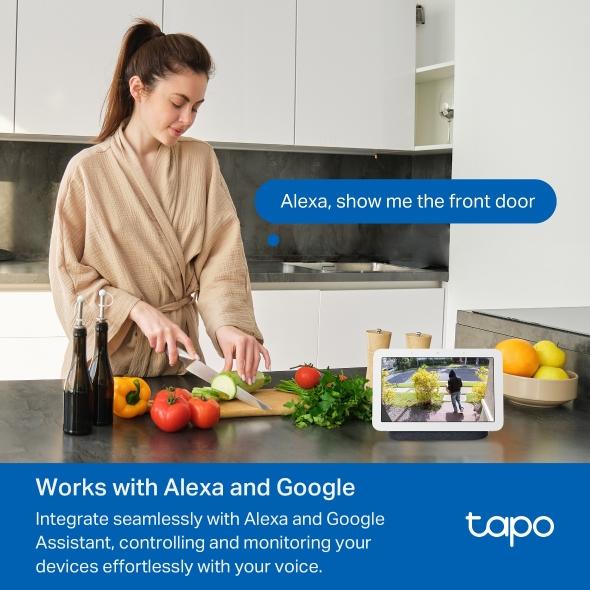 TP LINK нтелигентен видео звънец за врата Tapo D210, 2K QHD (2560×1440),160° зрителен ъгъл, microSD до 512 GB, 2.4Ghz, AI-разпознаване