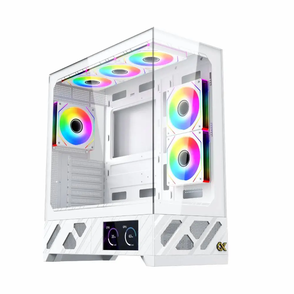 Кутия Xigmatek Alphard Pro Arctic, 6 inch LCD Display, 6 ARGB Fans Case E-ATX