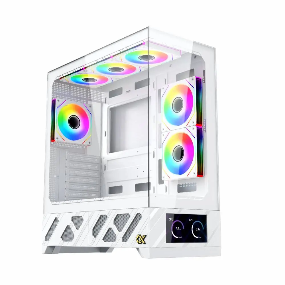 Кутия Xigmatek Alphard Pro Arctic, 6 inch LCD Display, 6 ARGB Fans Case E-ATX