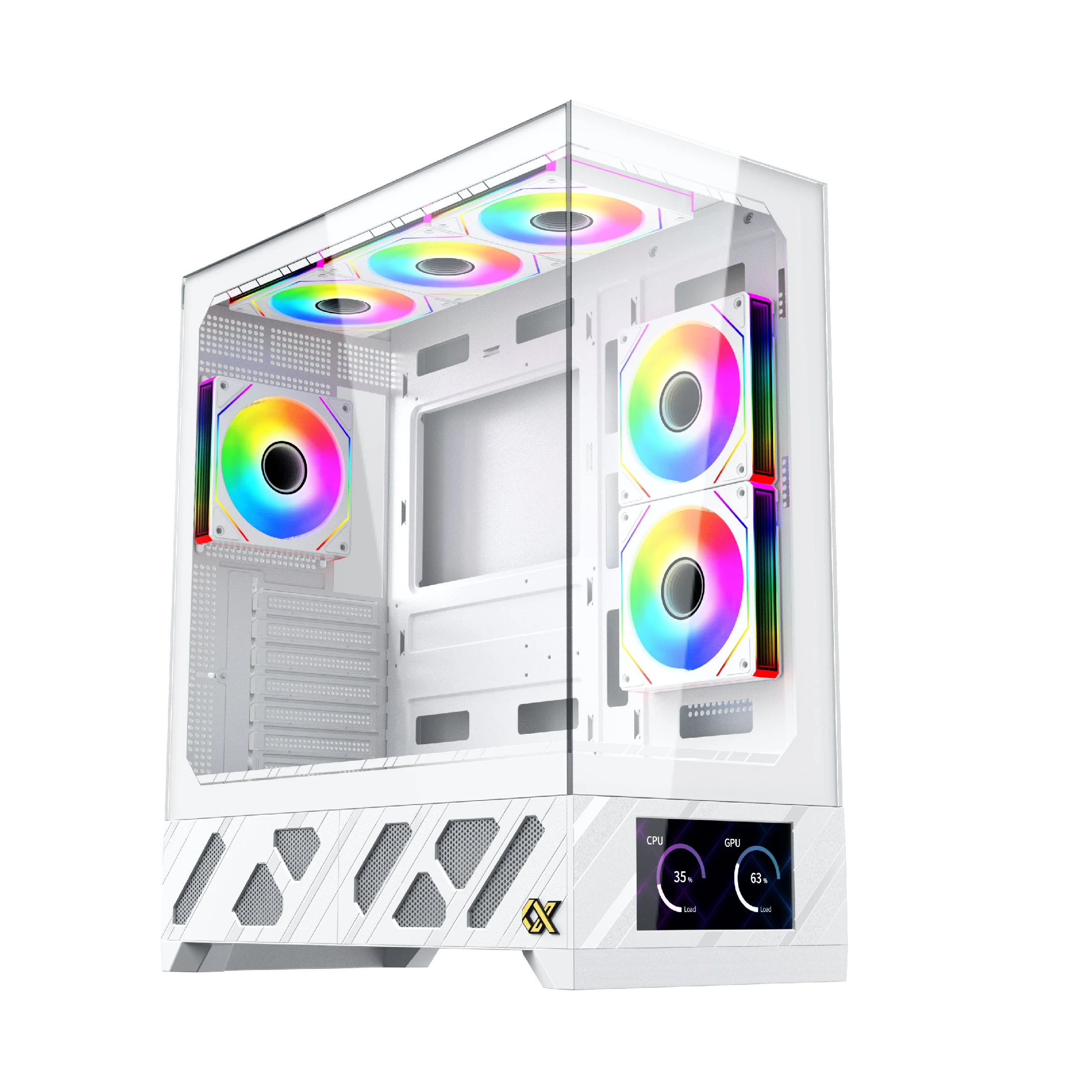 Кутия Xigmatek Alphard Pro Arctic, 6 inch LCD Display, 6 ARGB Fans Case E-ATX