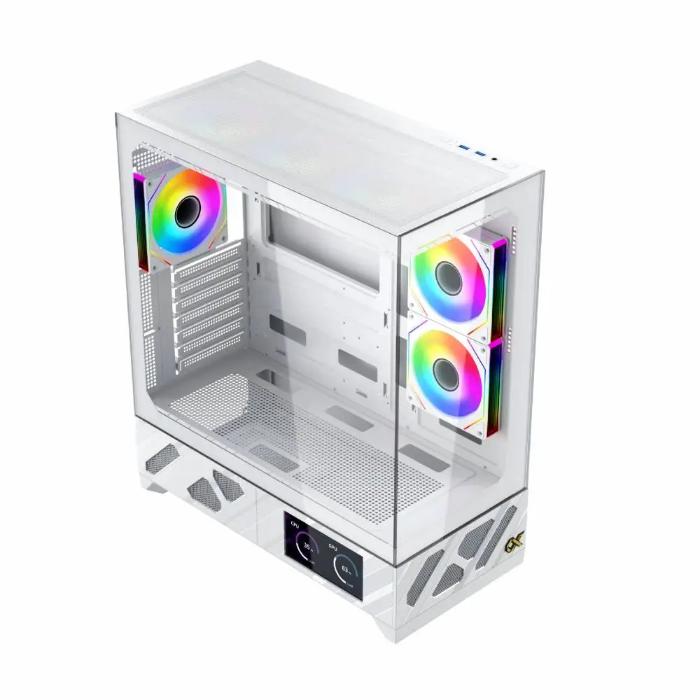 Кутия Xigmatek Alphard Pro Arctic, 6 inch LCD Display, 6 ARGB Fans Case E-ATX