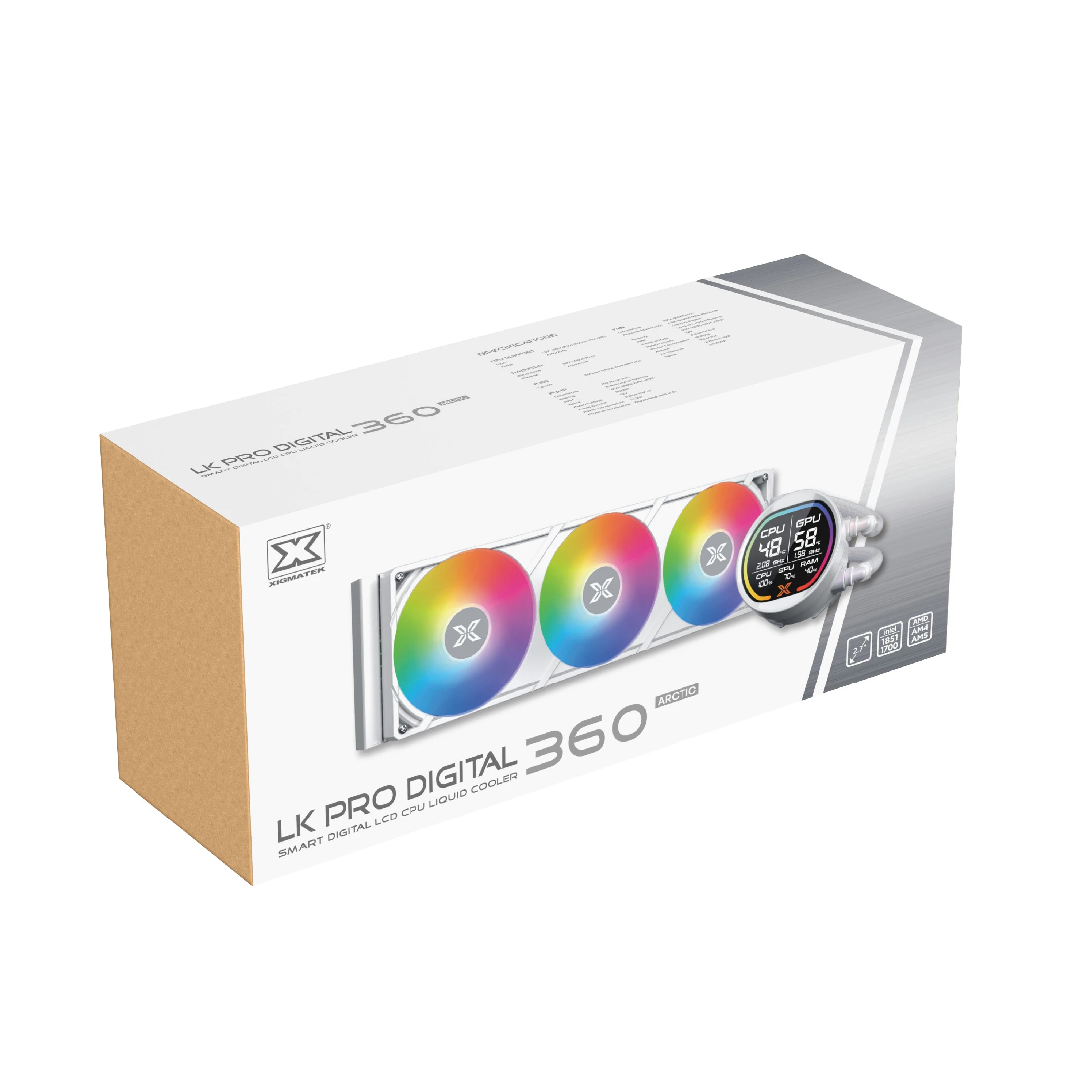 Водно охлаждане Xigmatek LK Pro 360 Digital Arctic 2.7 inch Digital LCD Display Water Cooling