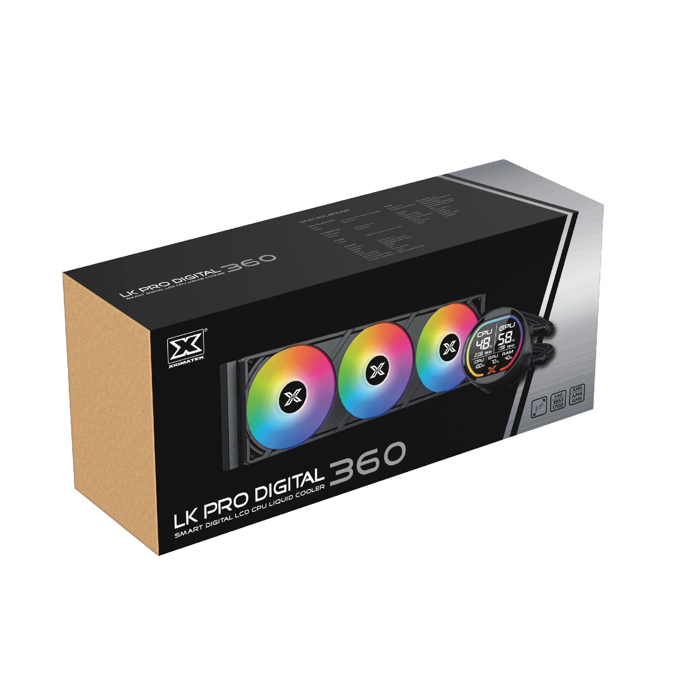 Водно охлаждане Xigmatek LK Pro 360 Digital 2.7 inch Digital LCD Display Water Cooling