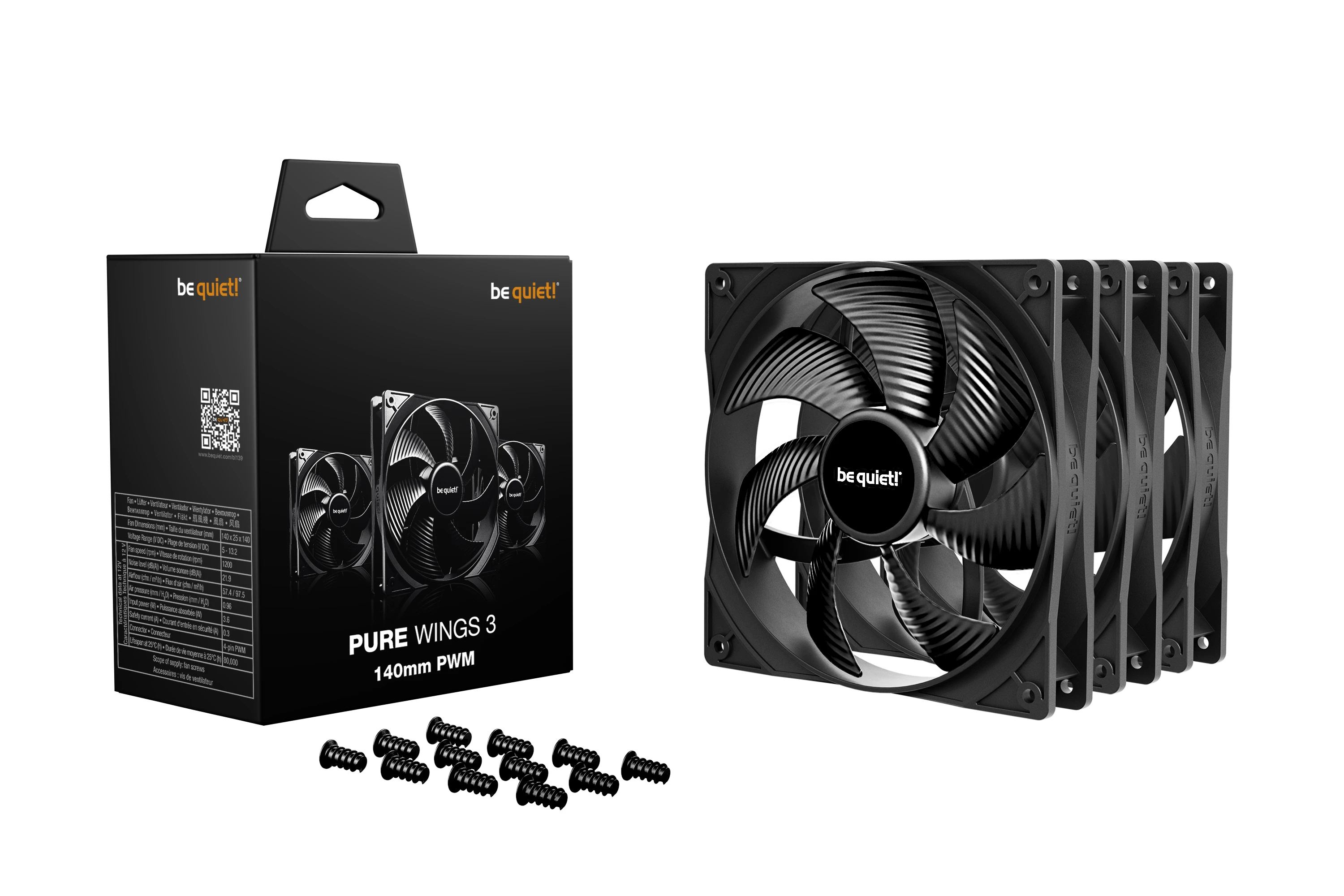 Вентилатори be quiet! PURE WINGS 3 140mm PWM 3-Pack Fans - BL139   