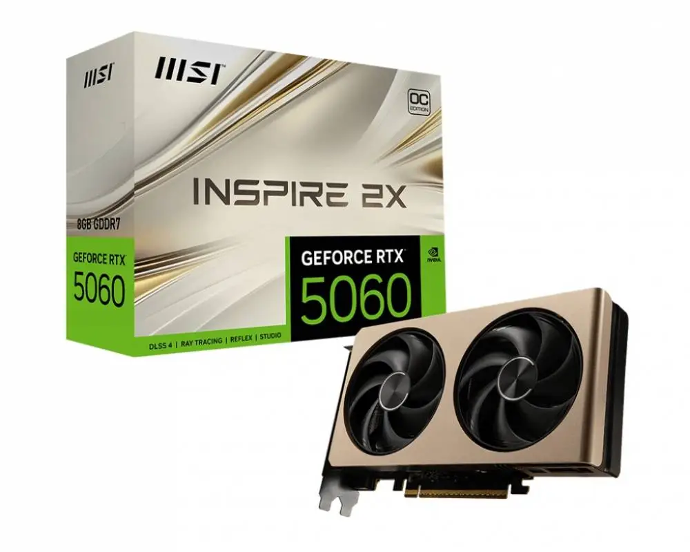 Видео карта MSI GeForce RTX 5060 8G INSPIRE 2X OC - 912-V537-001