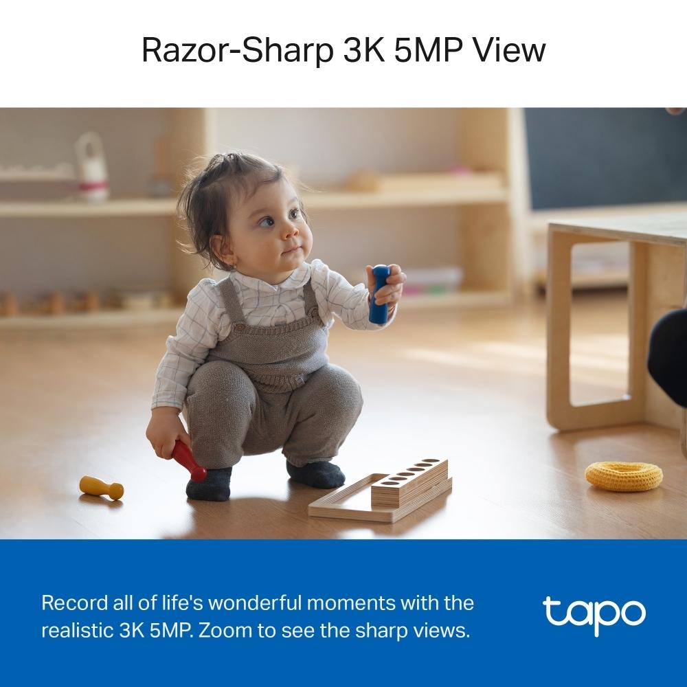 TP LINK Домашна охранителна камера с AI, 3K 5MP (2880×1620 px), H.264, microSD, 2.4 GHz Wi-Fi