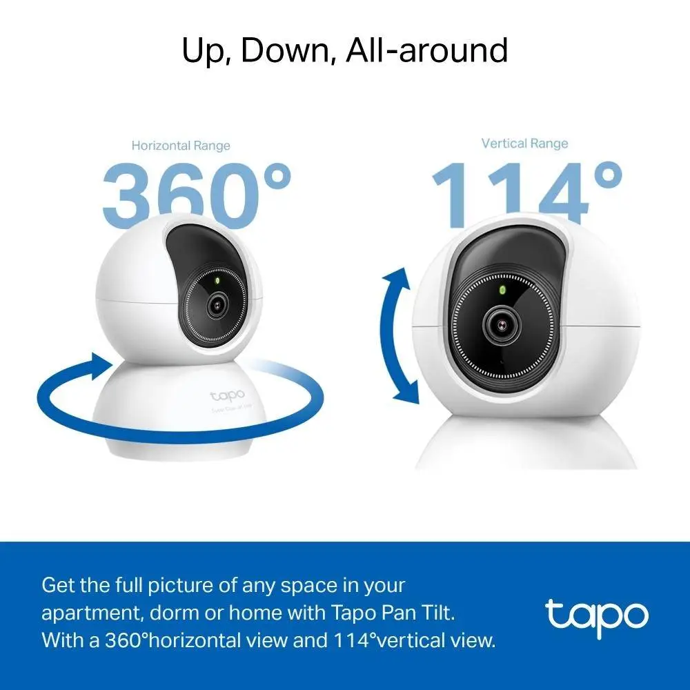 TP LINK Домашна охранителна камера с AI, 3K 5MP (2880×1620 px), H.264, microSD, 2.4 GHz Wi-Fi