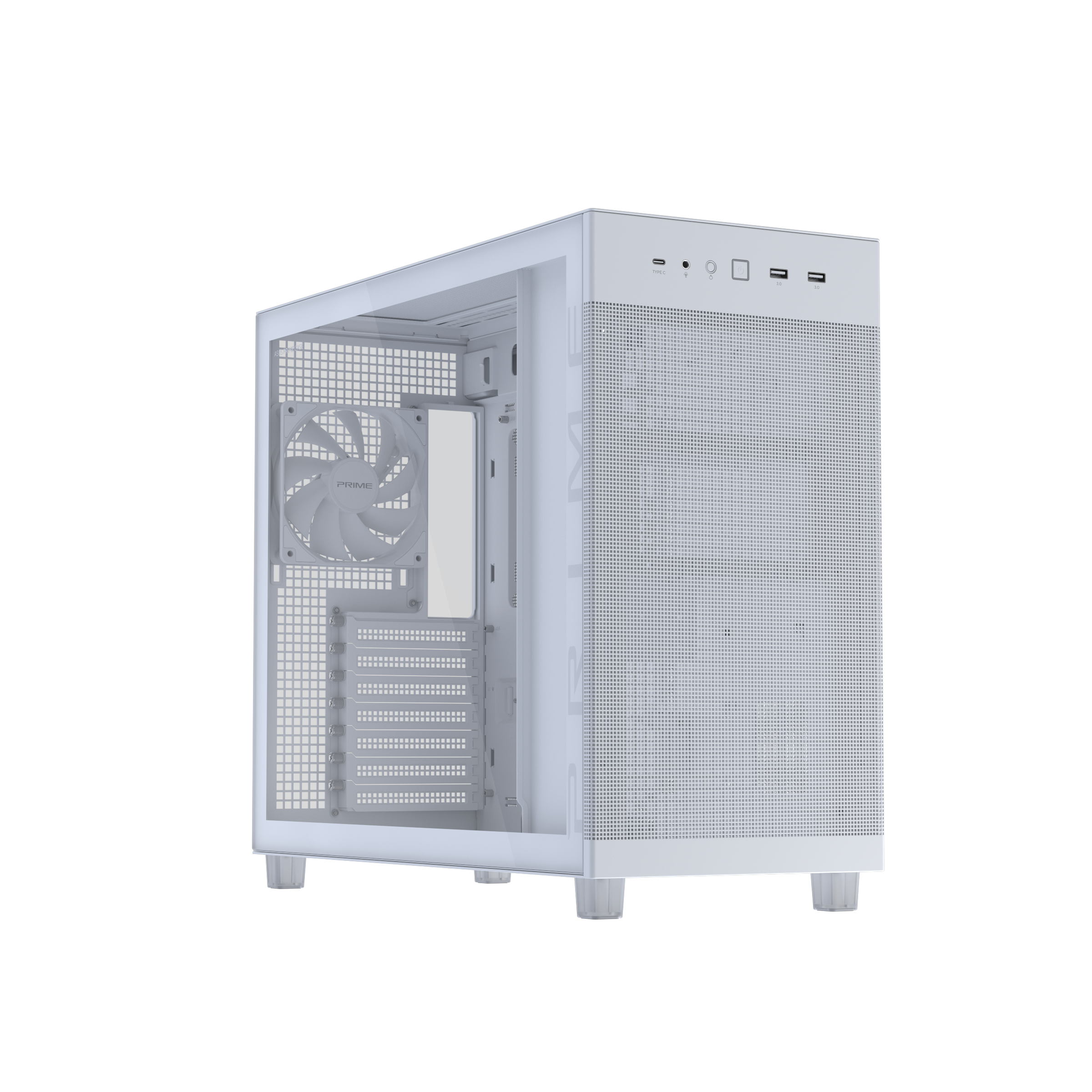 Кутия ASUS PRIME AP303 TG Compact ATX Case White