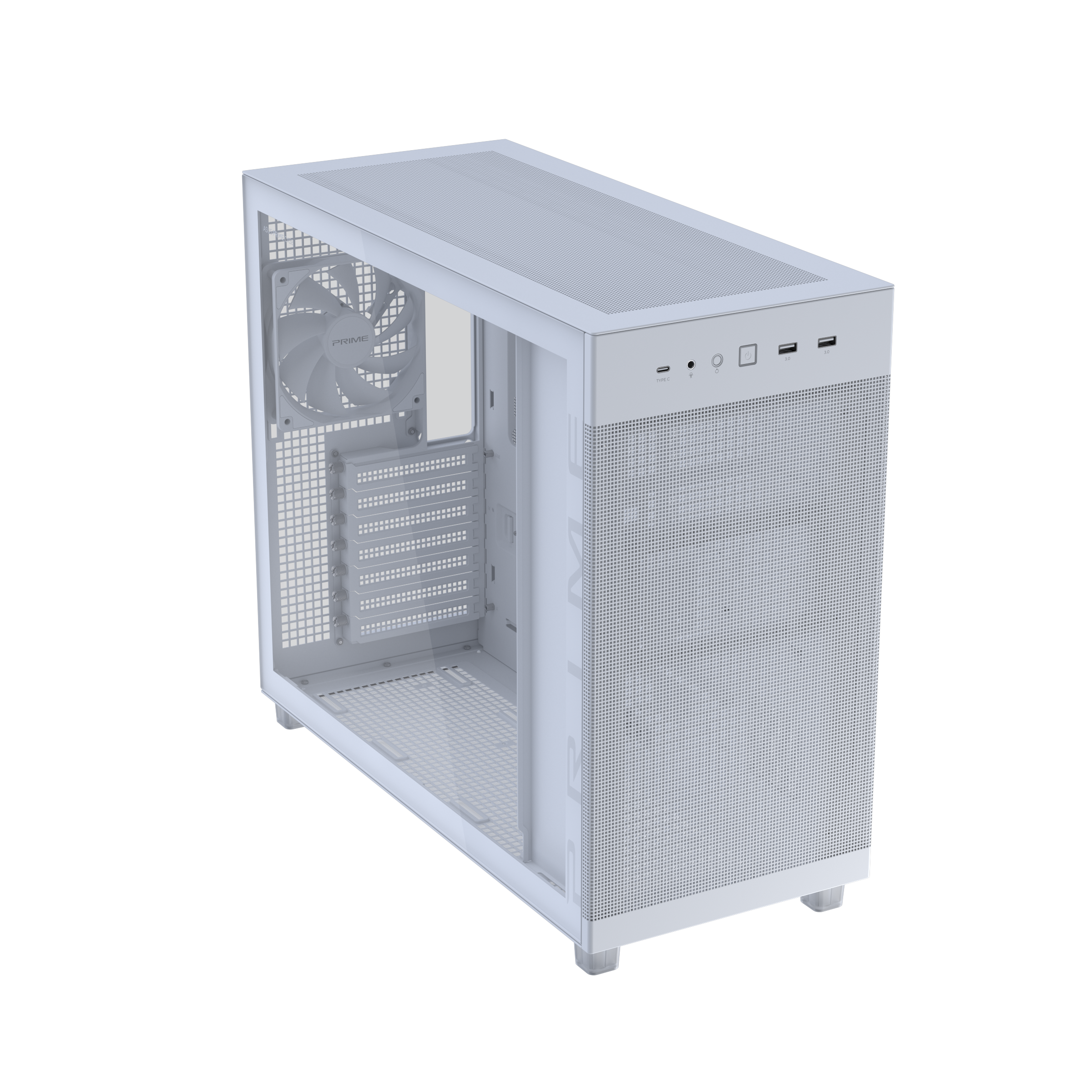 Кутия ASUS PRIME AP303 TG Compact ATX Case White