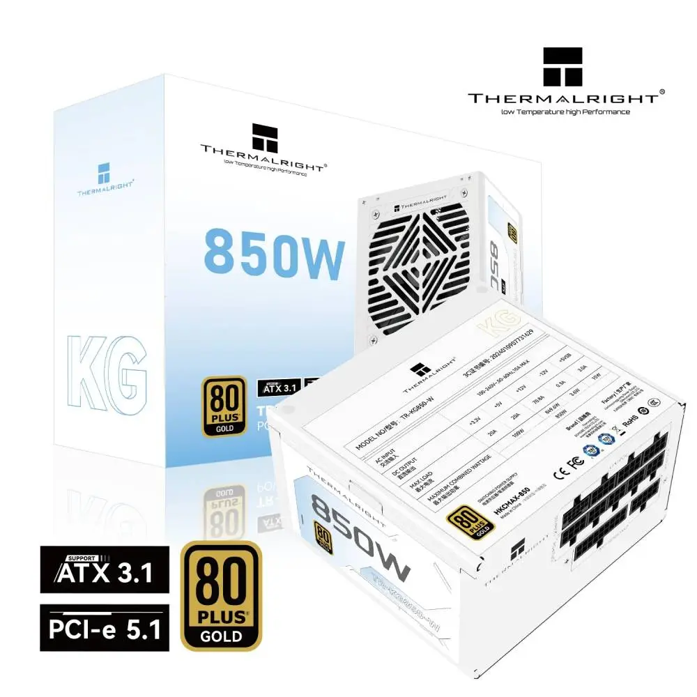 Захранване Thermalright TR-KG850-W White 850W Gold, ATX 3.1, Full Modular PSU