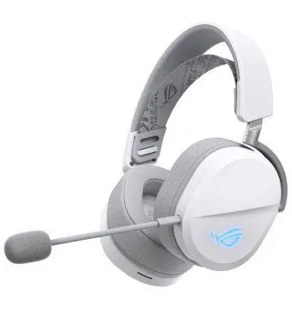 Геймърски безжични слушалки ASUS ROG Pelta White - USB-C, Aura Sync RGB