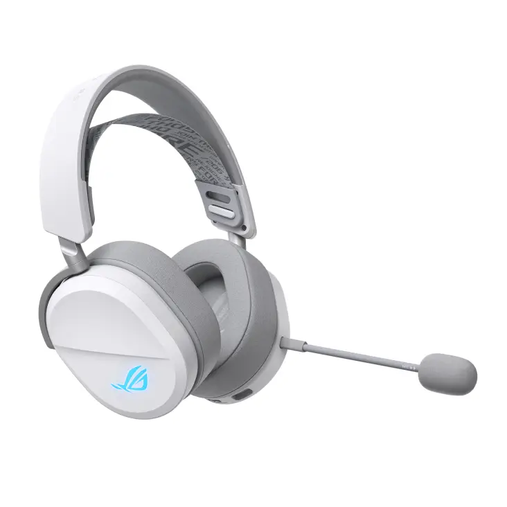 Геймърски безжични слушалки ASUS ROG Pelta White - USB-C, Aura Sync RGB