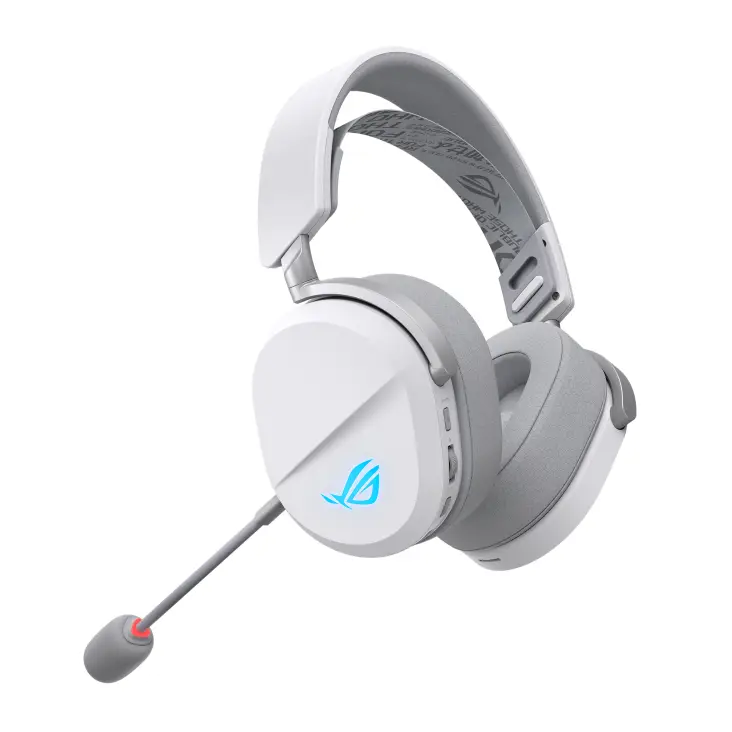 Геймърски безжични слушалки ASUS ROG Pelta White - USB-C, Aura Sync RGB