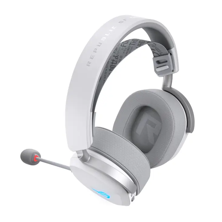 Геймърски безжични слушалки ASUS ROG Pelta White - USB-C, Aura Sync RGB