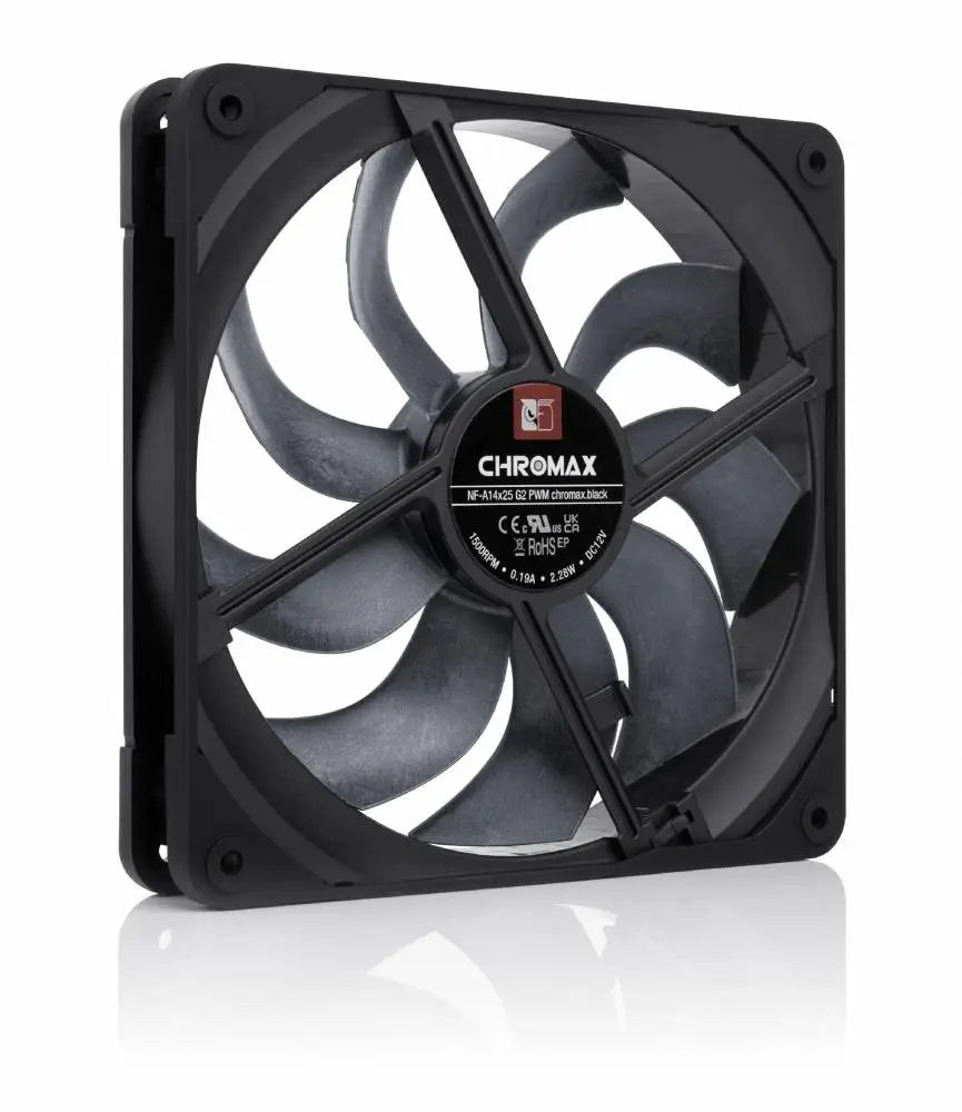 Вентилатор Noctua A14x25 G2 PWM chromax.black Fan 140mm 