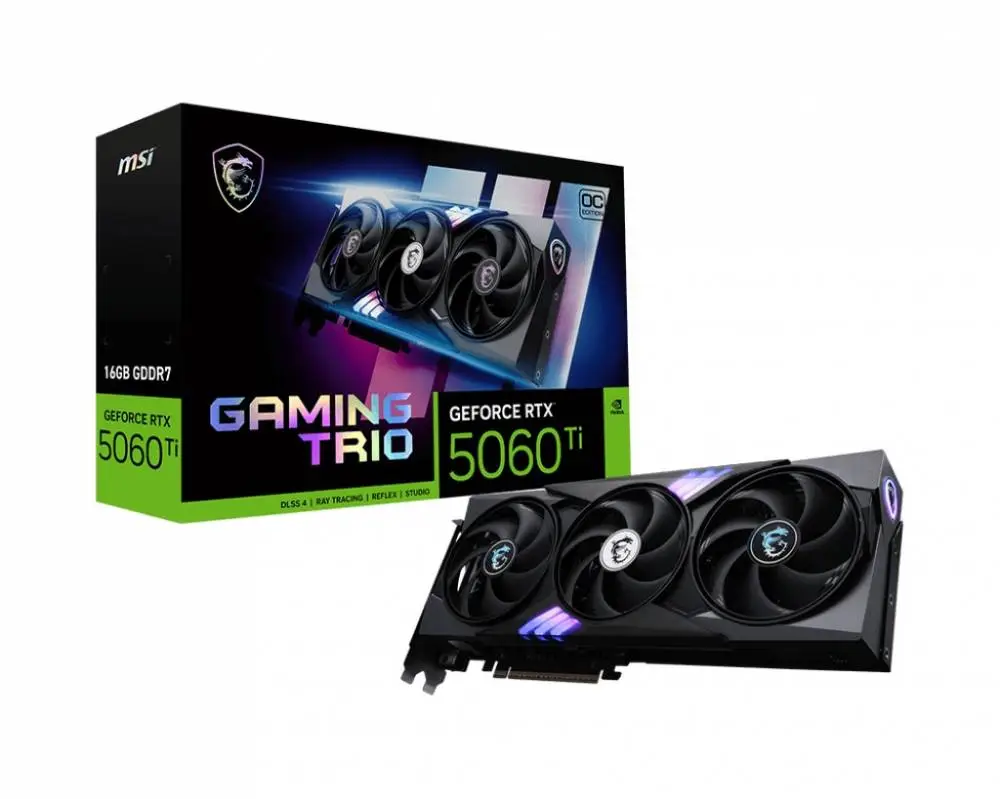 Видео карта MSI GeForce RTX 5060 Ti 16G GAMING TRIO OC