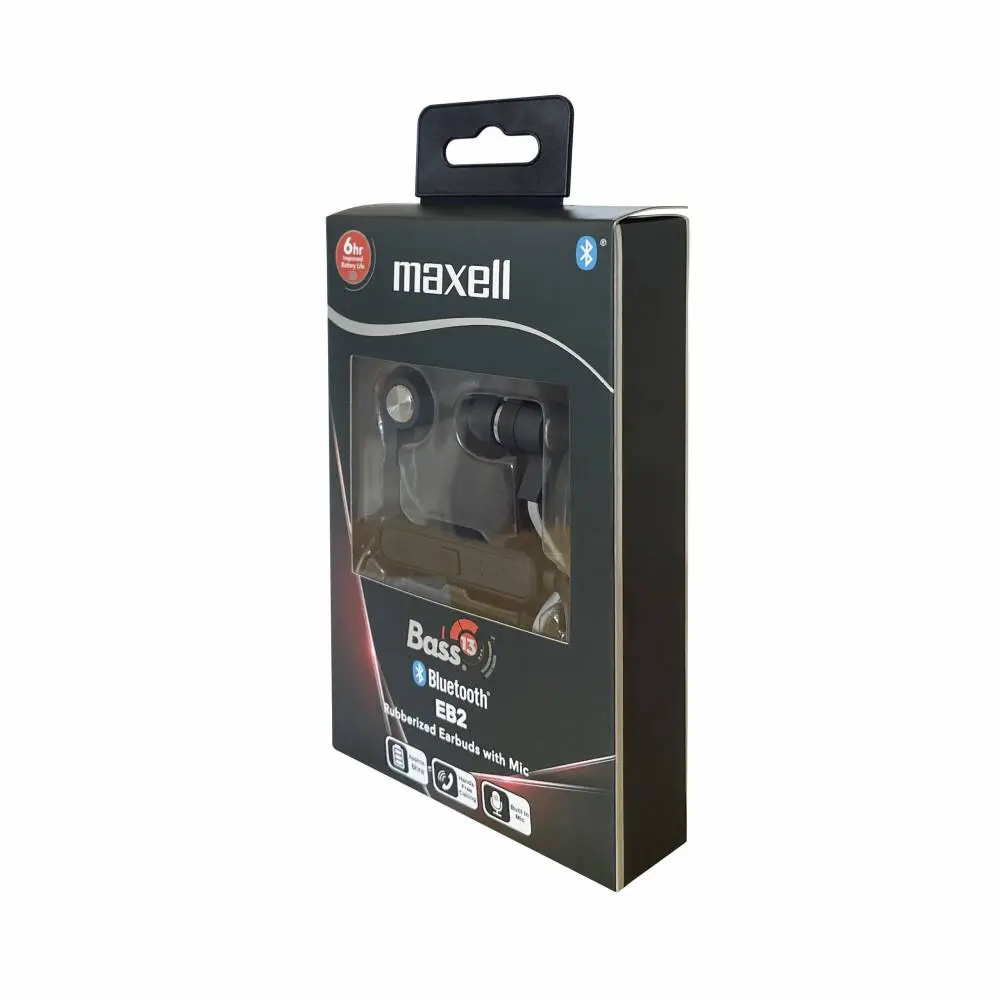 Слушалки с микрофон тапи блутут B13-EB2 BASS 13 черни MAXELL