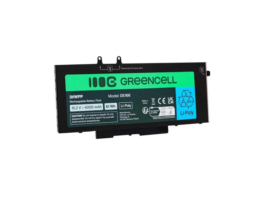 Батерия за лаптоп DELL 33YDH Dell Latitude 5400, 5401, 5410, 5411, 5500, 5501, 5510, 5511, 7591 15,2V 4000mAh GREEN CELL