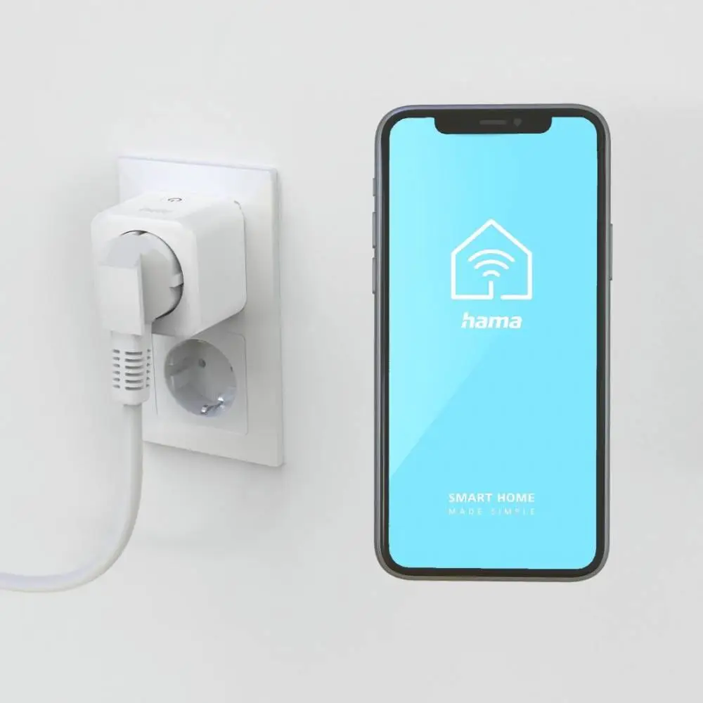 HAMA Смарт мини контакт, Wi-Fi, Гласов контрол, 3680 W