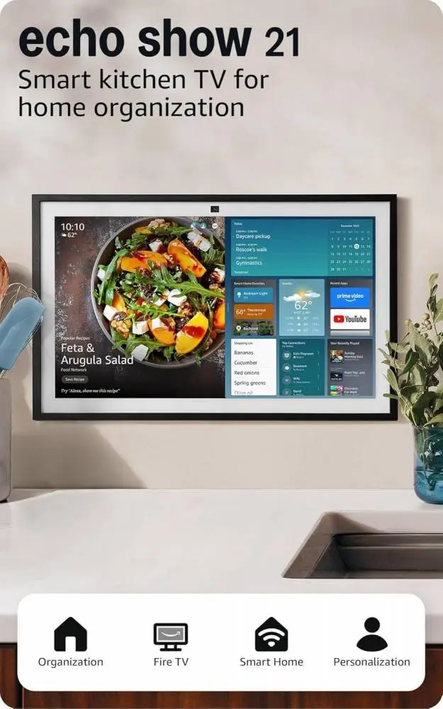 Amazon Echo Show 15 Smart 15.6" FHD + Fire TV , Alexa, дисплей за визуализация, черен, gen 2