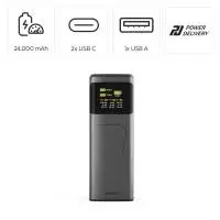 HAMA Външна батерия &bdquo;High Power&ldquo;, 200 W, 24000 mAh, 2x USB-C, USB-A, бързо зареждане