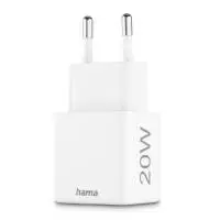 HAMA Бързо мини зарядно 1x USB-C, 1x USB-A, PD, 20 W, бяло