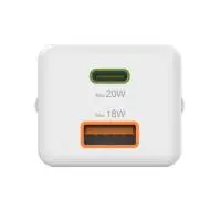HAMA Бързо мини зарядно 1x USB-C, 1x USB-A, PD, 20 W, бяло