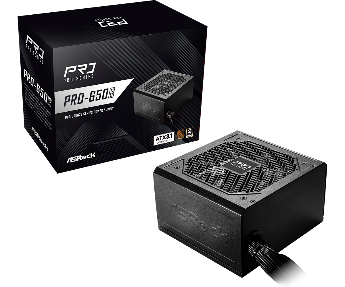 Захранване ASRock PRO-650B 650W 80 Plus Bronze ATX 3.1 PSU