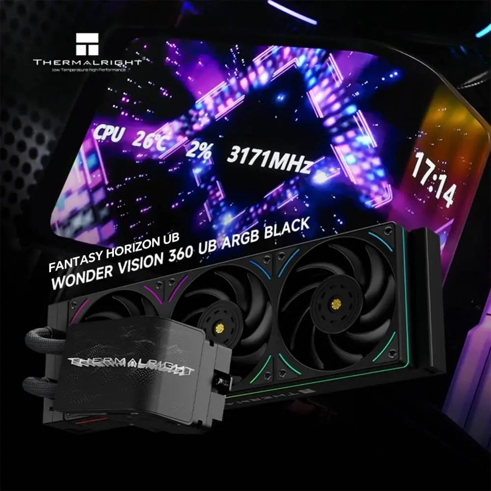 Водно охлаждане Thermalright WONDER VISION 360 UB ARGB Black Water Cooling - 6.67 inch Curve OLED Display