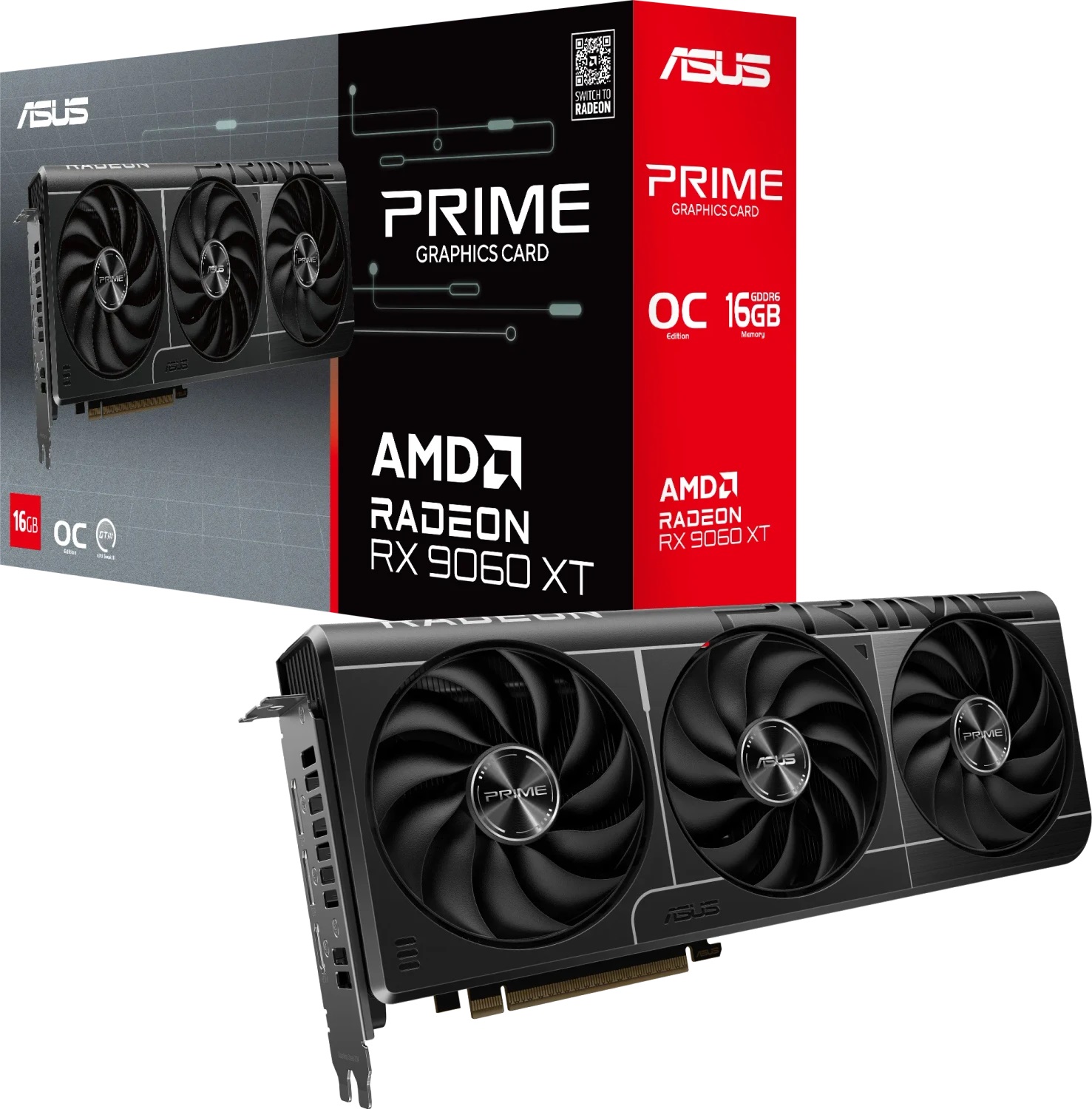 ASUS Prime Radeon RX 9060 XT 16GB GDDR6 OC Grafikkarte - 90YV0LF1-M0NA00