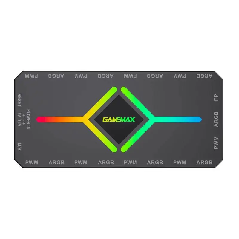 Gamemax Verteiler für Lüfter Fan Hub - V4.0 PWM ARGB Hub + Controller Schwarz