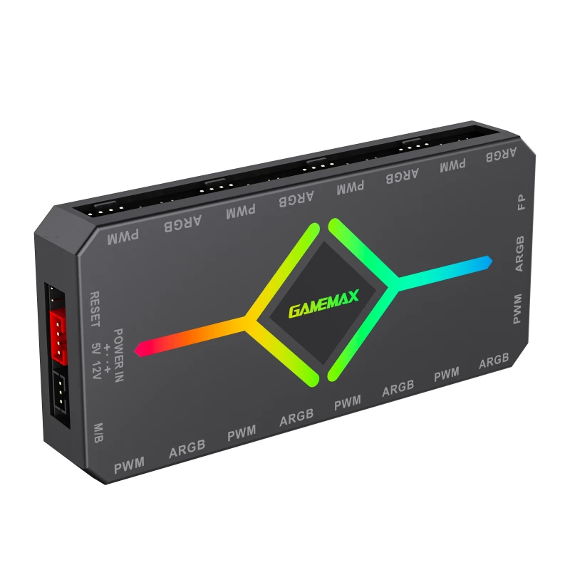 Gamemax разклонител за вентилатори Fan Hub - V4.0 PWM ARGB Hub + Controller Black