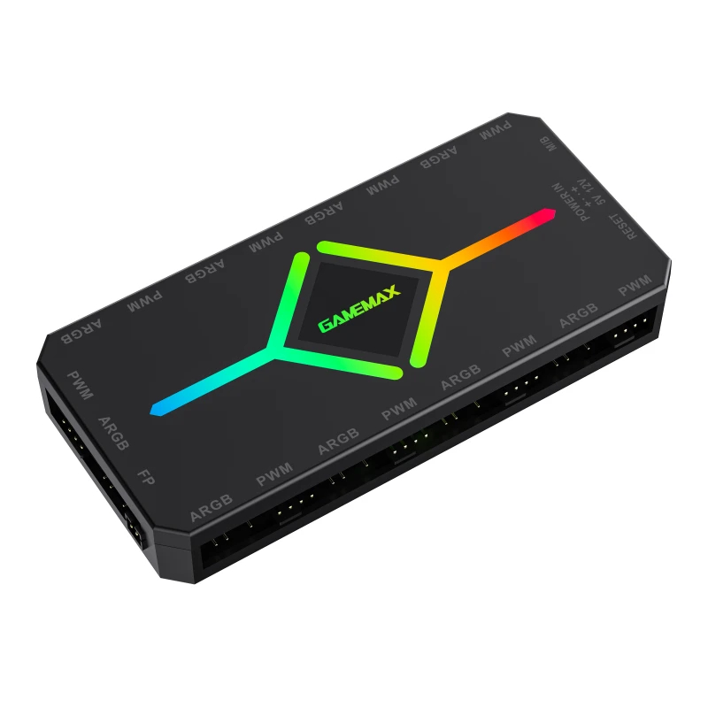 Gamemax разклонител за вентилатори Fan Hub - V4.0 PWM ARGB Hub + Controller Black