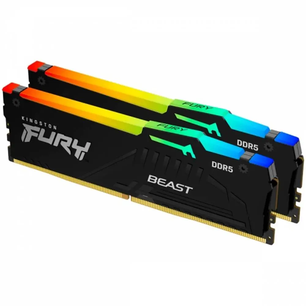 Памет Kingston Fury Beast RGB 64GB (2x32GB) DDR5 5600MHz CL36 EXPO/XMP - KF556C36BBE2AK2-64