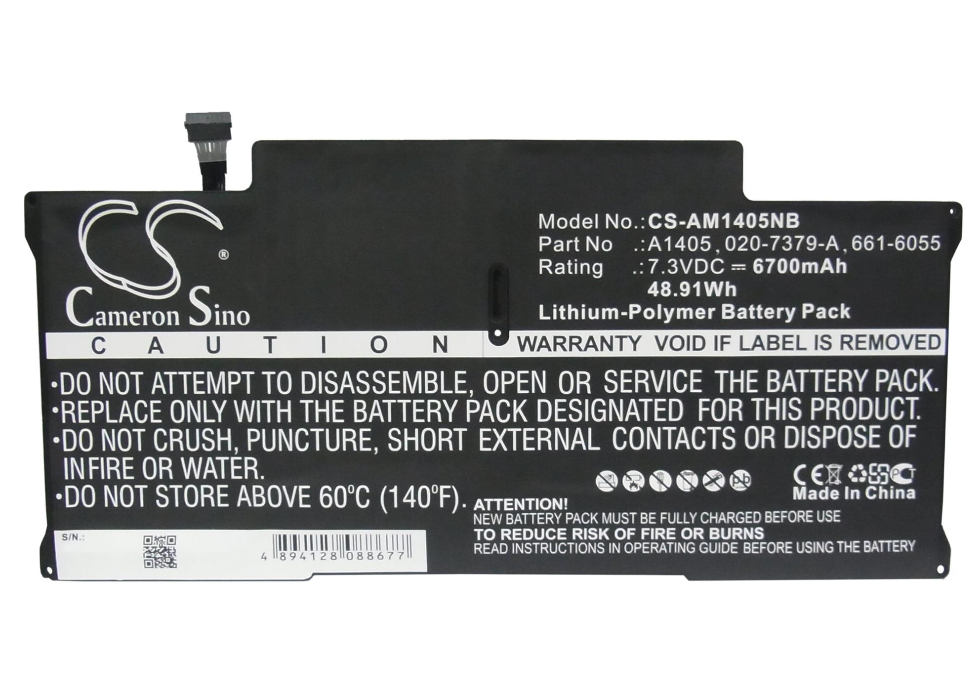 Аккумулятор для ноутбука Apple MacBook Air 13" A1466 2012 LiPo 7,3V 6700mAh CAMERON SINO