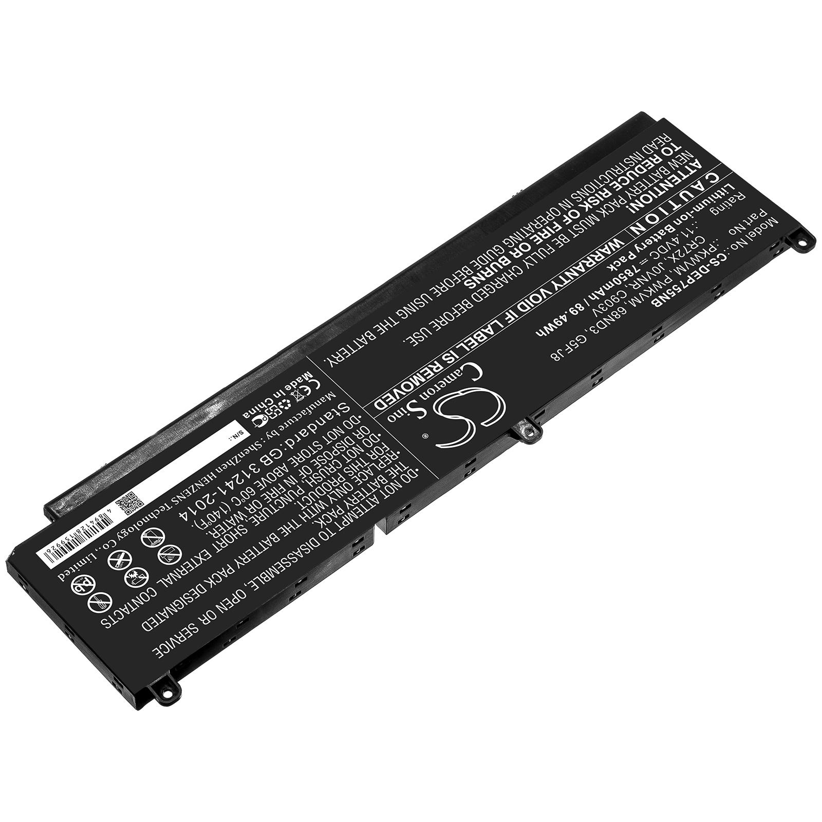 Аккумулятор для ноутбука DELL Precision 7550 68ND3, J0VNR LiIon 11,4V 7850mAh CAMERON SINO