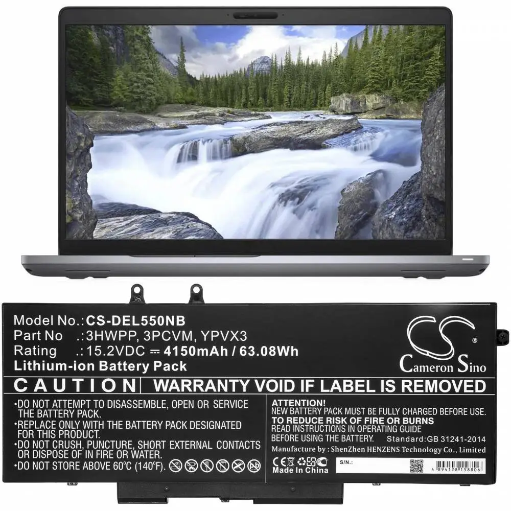 Батерия  за лаптоп DELL Latitude 14 5410, Latitude 15 5511 3HWPP 15.2V 4150mAh CAMERON SINO