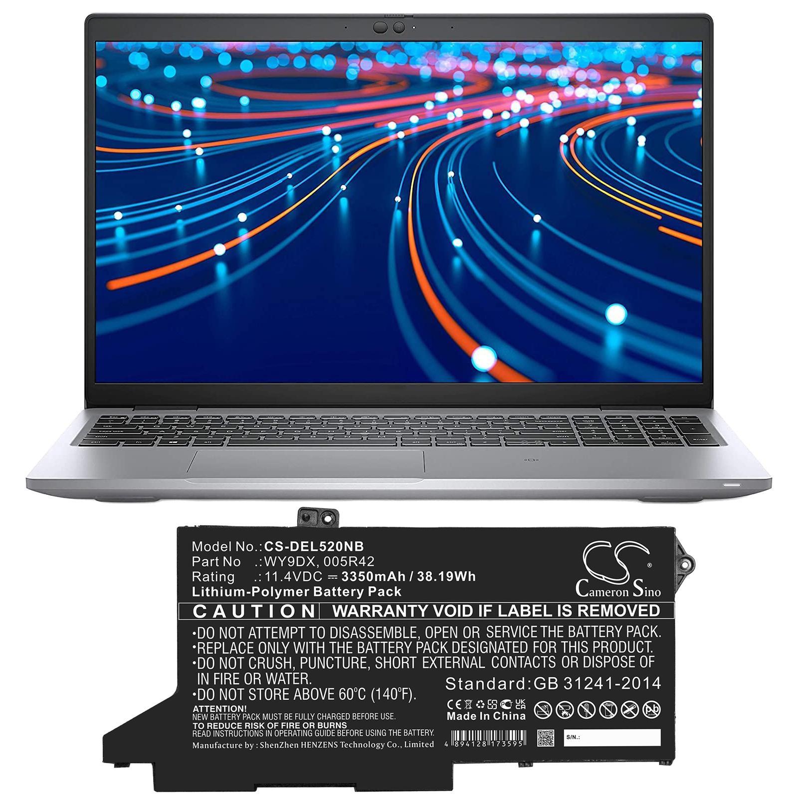 Baterie pentru laptop DELL Latitude 5420, Latitude 5520 005R42, WY9DX LiPo 11.4V 3350mAh CAMERON SINO