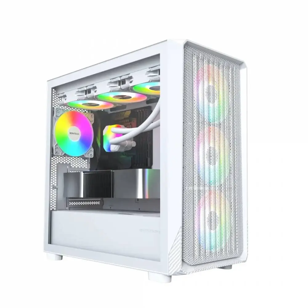 Montech кутия Case mATX - X5M (W) - 4 x 120 mm A-RGB, USB-C