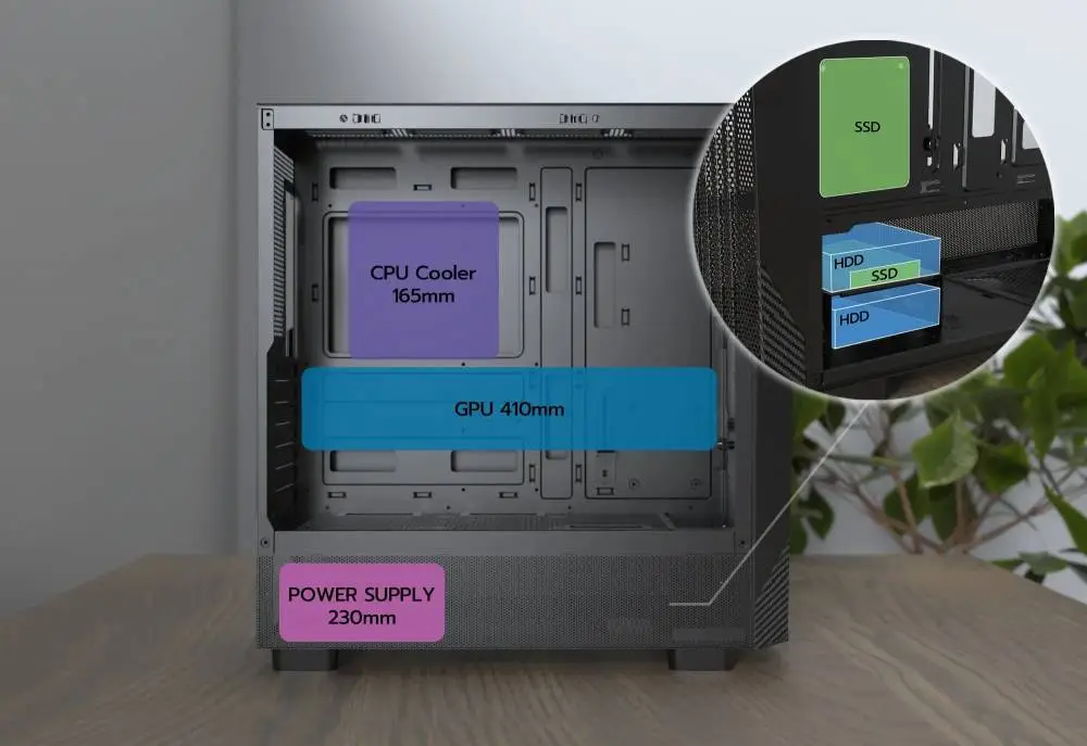 Montech кутия Case ATX - X5 (B) - 4 A-RGB fans, USB-C